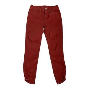 WHBM Sculpt Skinny Crop Jeans Basic Casual Denim Pants 00 XS Red